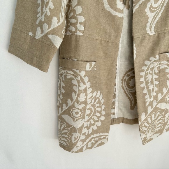 Chico’s ~new~ Jaquard Cotton Linen Topper In XS Petite - Picture 6 of 16